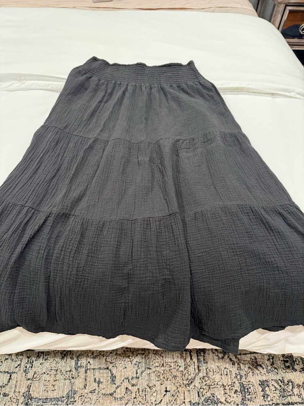 Marine Layer Black Tiered Maxi Skirt